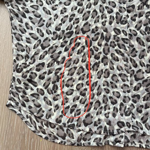 Loft Blouse Women Small Petite Brown Tan Animal Print Ann Taylor Leopard Shirt - Picture 11 of 14